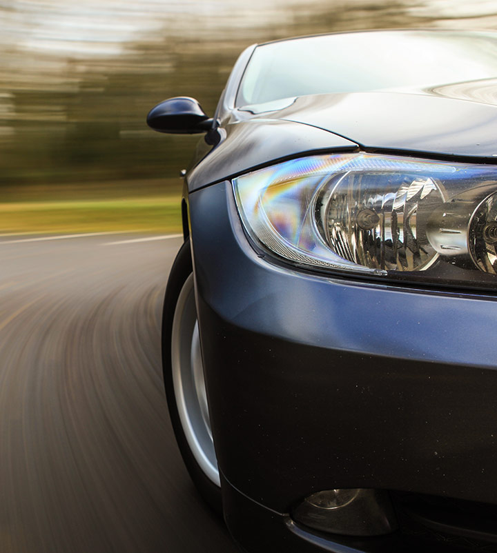 front end of luxury supercar